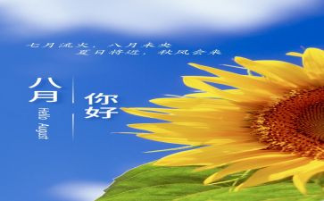 幼儿园8月度工作总结8篇