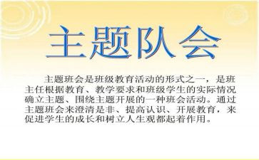 小学队会活动方案7篇
